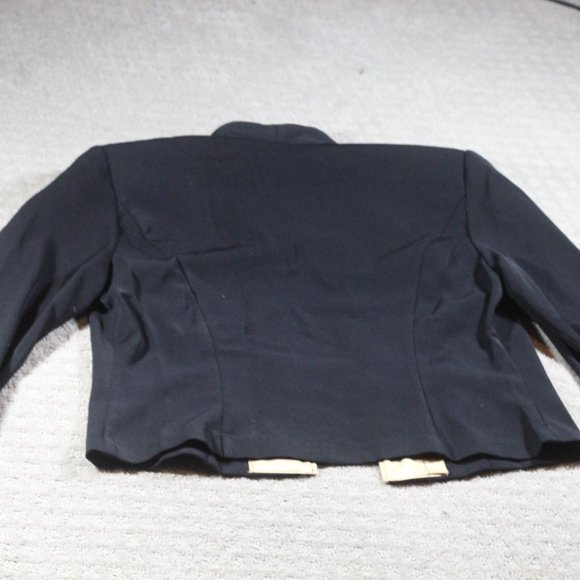Dress Barn Size 12 Black with Yellow Piping Blazer - Picture 4 of 4